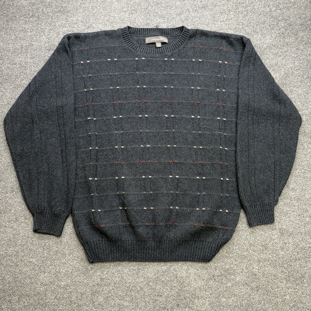 Croft And Barrow Men's Knitted Sweater Vintage 90s Made In USA Gray